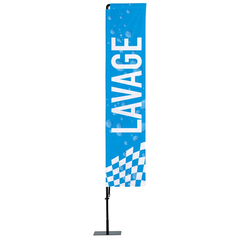 Beach flag Prêt à imprimer "Lavage" (kit avec platine carrée) 3,5 m - Modèle 1 MACAP