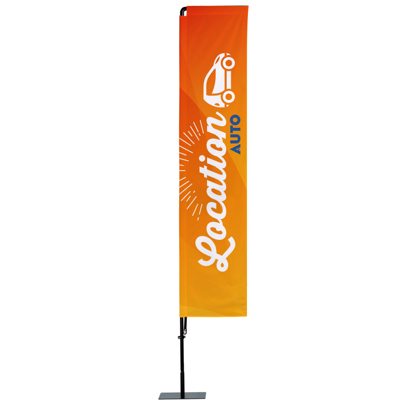 Beach flag Prêt à imprimer "Location Auto" (kit avec platine carrée) 3,5 m - Modèle 1 MACAP