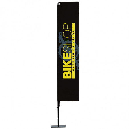 Beach flag Prêt à imprimer "Magasin de vélos" (kit avec platine carrée) 3,5 m - Modèle 2 MACAP