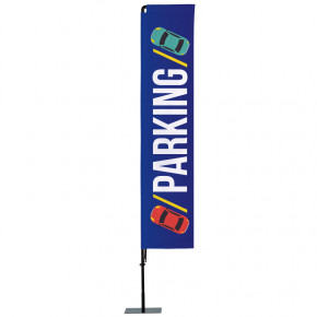 Beach flag Prêt à imprimer "Parking" (kit avec platine carrée) 3,5 m - Modèle 1 MACAP