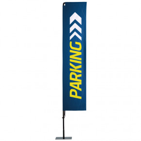Beach flag Prêt à imprimer "Parking" (kit avec platine carrée) 3,5 m - Modèle 2  MACAP