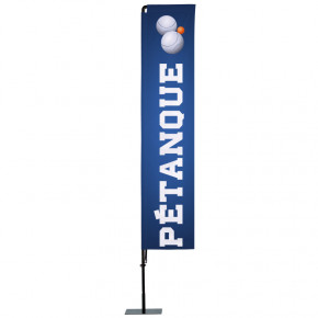 Beach flag Prêt à imprimer "Pétanque" (kit avec platine carrée) 3,5 m - Modèle 1 MACAP