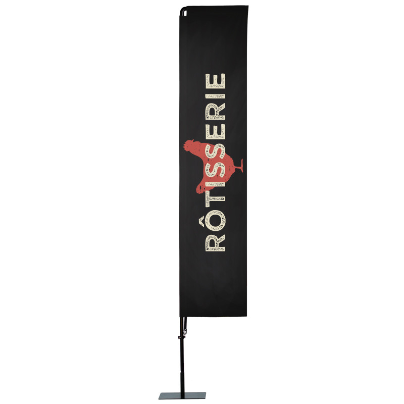 Beach flag Prêt à imprimer "Rôtisserie" (kit avec platine carrée) 3,5 m - Modèle 2 MACAP