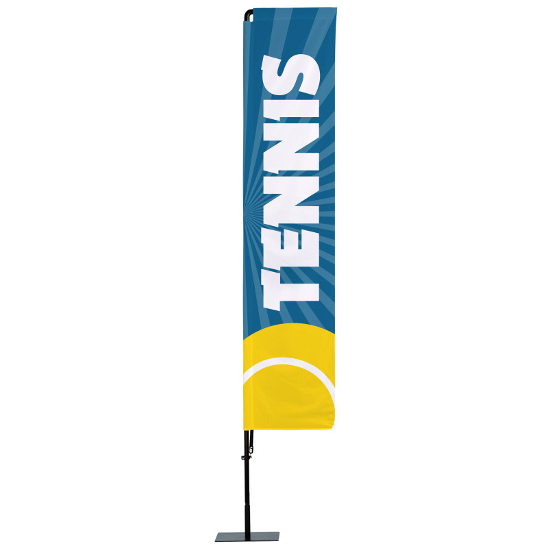 Beach flag Prêt à imprimer "Tennis" (kit avec platine carrée) 3,5 m - Modèle 2 MACAP