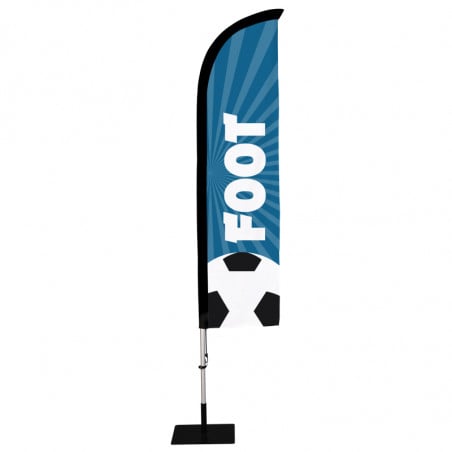 Beach flag Prêt à imprimer "Foot" (kit avec platine carrée) 2,8 m - Modèle 2 MACAP
