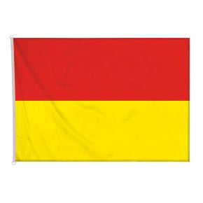 drapeau zone de surveillance de baignade bicolore rouge et jaune pour mât (nouvelle réglementation)