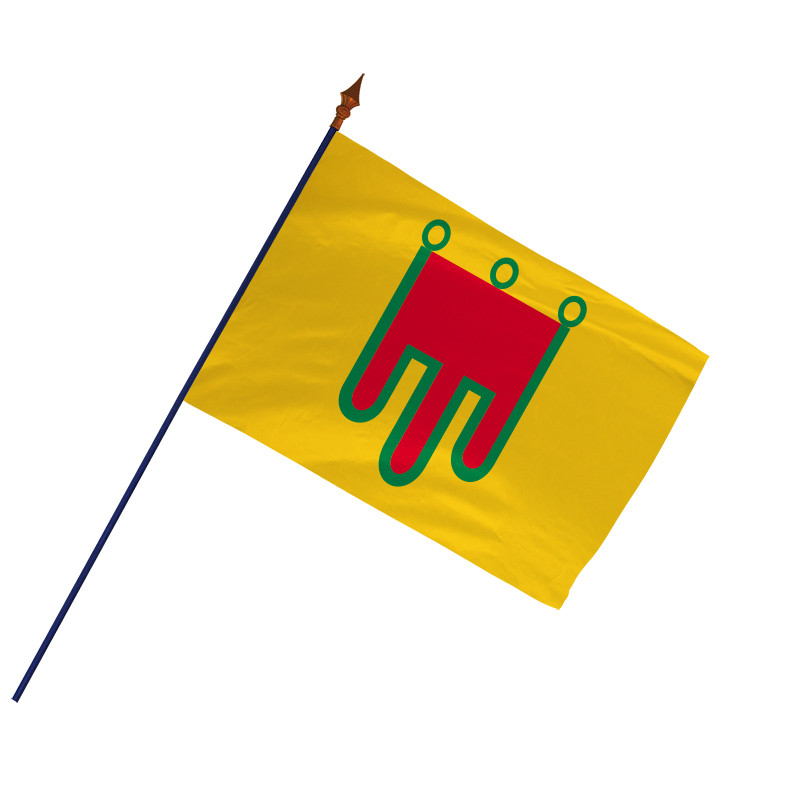 Drapeau Province Auvergne avec hampe et ourlets côtés | MACAP