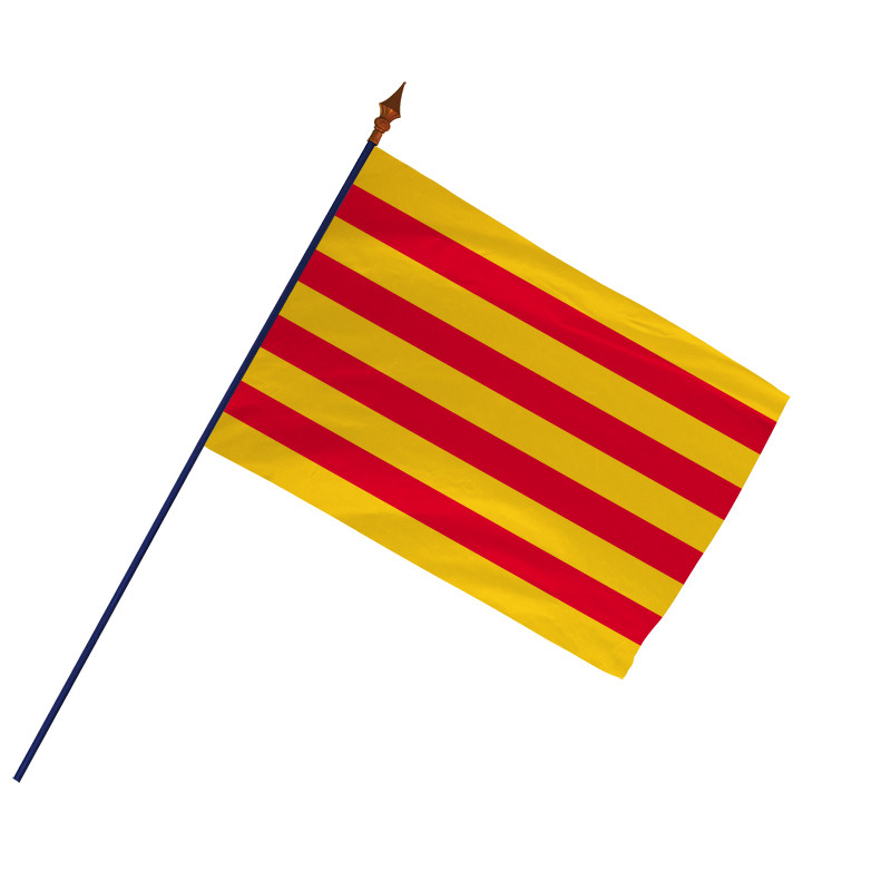 Drapeau Province Catalan avec hampe et ourlets côtés | MACAP