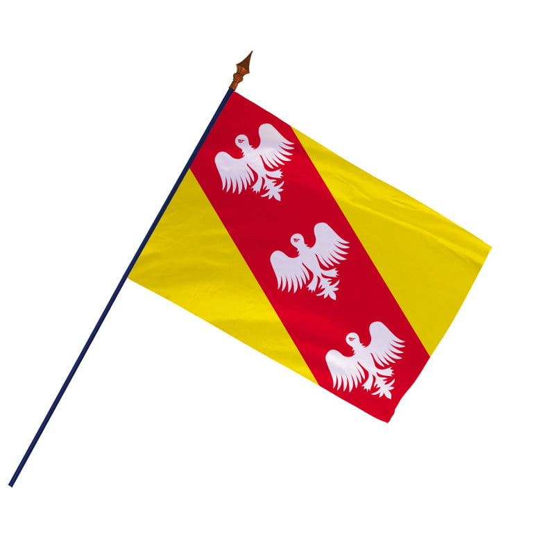 Drapeau Province Lorraine avec hampe et ourlets | MACAP