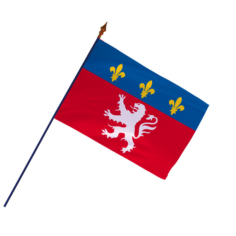 Drapeau Province Lyonnais avec hampe et ourlets | MACAP