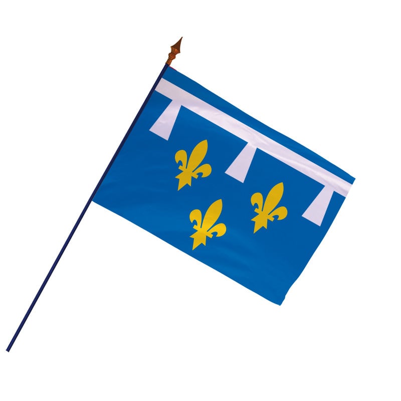 Drapeau Province Orléanais avec hampe et ourlets | MACAP