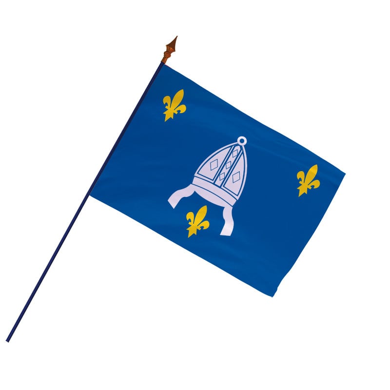 Drapeau Province Saintonge avec hampe et ourlets | MACAP