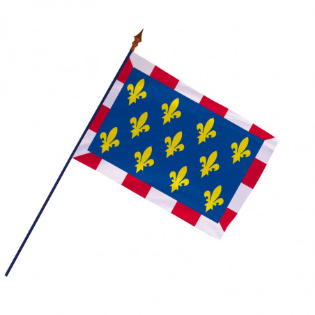 Drapeau Province Touraine avec hampe et ourlets| MACAP