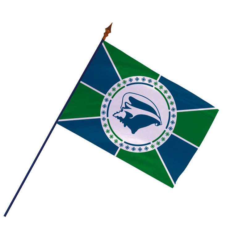 Drapeau Province de la Réunion avec hampe et ourlets | MACAP