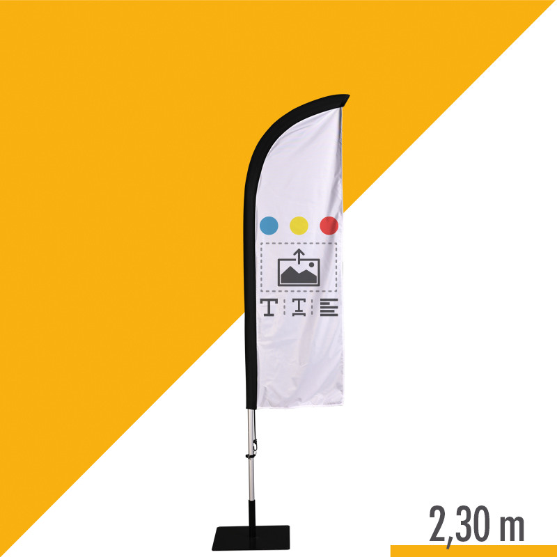 Beach flag 2.30 m avec création en ligne