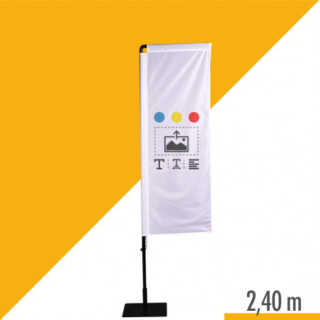 Beach flag 2.40 m  avec potence  avec création en ligne du visuel