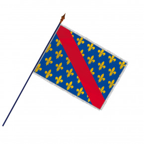 Drapeau Province Bourbonnais avec hampe, franges et galon argent| MACAP