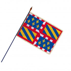 Drapeau Province Bourgogne avec hampe, franges et galon or| MACAP