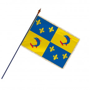 Drapeau Province Dauphiné  avec hampe, franges et galon or | MACAP