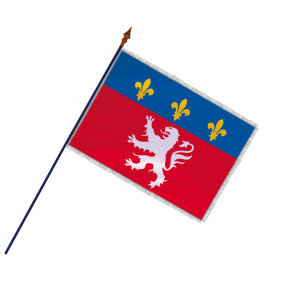 Drapeau Province Lyonnais avec hampe, franges et galon argent | MACAP