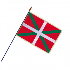 Drapeau Province Pays Basque avec hampe, franges et galon or | MACAP