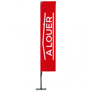 Beach flag Prêt à imprimer "A louer" (kit avec platine carrée) 3,5 m - Modèle 3 MACAP