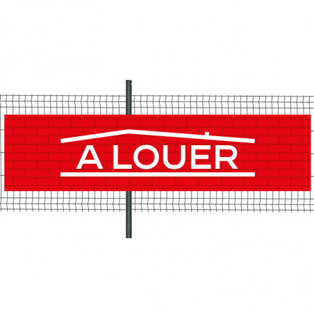 Banderole Prête à imprimer "A louer" (fixation oeillets) 100x400 cm - Modèle 3 MACAP