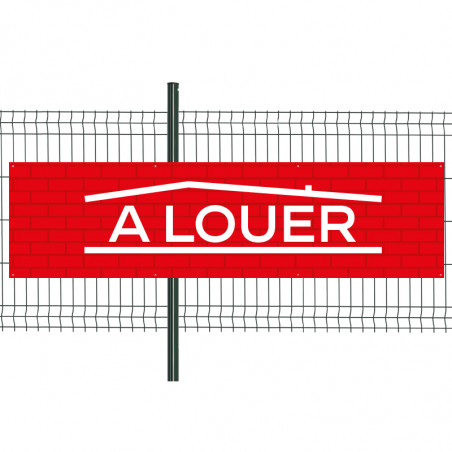 Banderole Prête à imprimer "A louer" (fixation oeillets) 80x300 cm - Modèle 3 MACAP