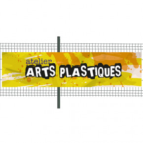 Banderole Prête à imprimer "Arts Plastiques" (fixation oeillets) 100x400 cm - Modèle 1 MACAP