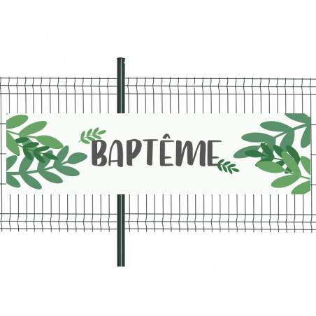 Banderole Prête à imprimer "Baptême" (fixation oeillets) 80x300 cm - Modèle 1 MACAP