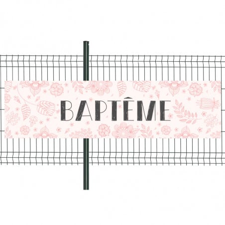 Banderole Prête à imprimer "Baptême" (fixation oeillets) 80x300 cm - Modèle 2 MACAP