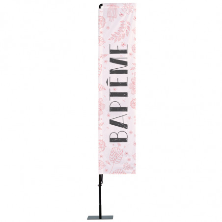 Beach flag Prêt à imprimer "Baptême" (kit avec platine carrée) 3,5 m - Modèle 2 MACAP