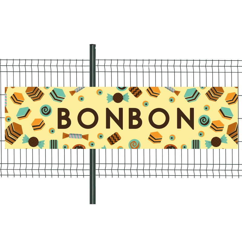 Banderole Prête à imprimer "Bonbon" (fixation oeillets) 80x300 cm - Modèle 1 MACAP