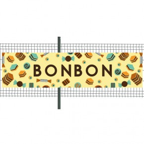 Banderole Prête à imprimer "Bonbon" (fixation oeillets) 100x400 cm - Modèle 1 MACAP