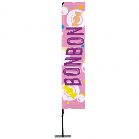 Beach flag Prêt à imprimer "Bonbon" (kit avec platine carrée) 3,5 m - Modèle 2 MACAP