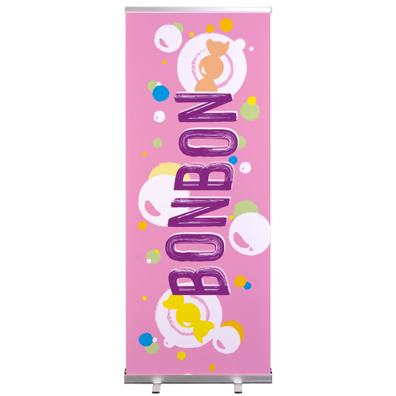 Roll-up Prêt à imprimer "Bonbon" (avec housse de transport) 80x200 cm - Modèle 2  MACAP