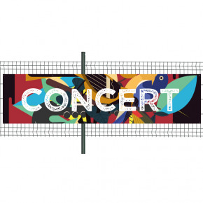 Banderole Prête à imprimer "Concert" (fixation oeillets) 100x400 cm - Modèle 1 MACAP