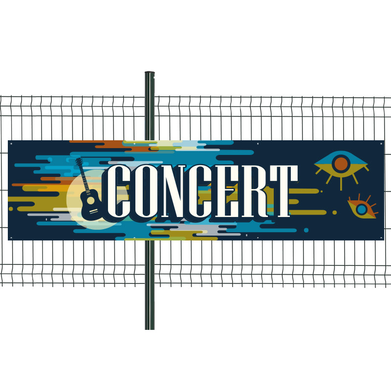 Banderole Prête à imprimer "Concert" (fixation oeillets) 80x300 cm - Modèle 2  MACAP
