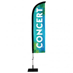 Beach flag Prêt à imprimer "Concert" (kit avec platine carrée) 2,8 m - Modèle 3 MACAP