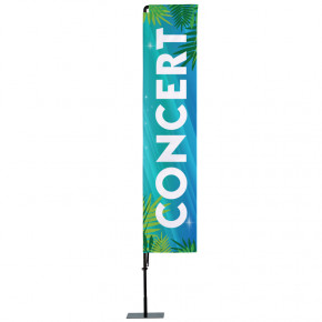 Beach flag Prêt à imprimer "Concert" (kit avec platine carrée) 3,5 m - Modèle 3 MACAP