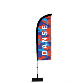 Beach flag Prêt à imprimer "Danse" (kit avec platine carrée) 2,3 m - Modèle 1 MACAP