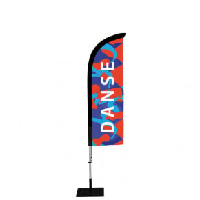 Beach flag Prêt à imprimer "Danse" (kit avec platine carrée) 2,3 m - Modèle 1 MACAP