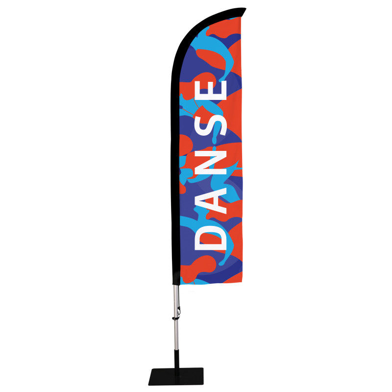 Beach flag Prêt à imprimer "Danse" (kit avec platine carrée) 2,8 m - Modèle 1 MACAP