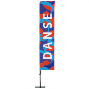 Beach flag Prêt à imprimer "Danse" (kit avec platine carrée) 3,5 m - Modèle 1 MACAP