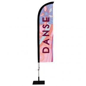 Beach flag Prêt à imprimer "Danse" (kit avec platine carrée) 2,8 m - Modèle 2 MACAP
