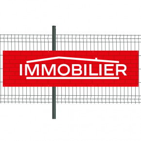 Banderole Prête à imprimer "Immobilier" (fixation oeillets) 80x300 cm - Modèle 1 MACAP