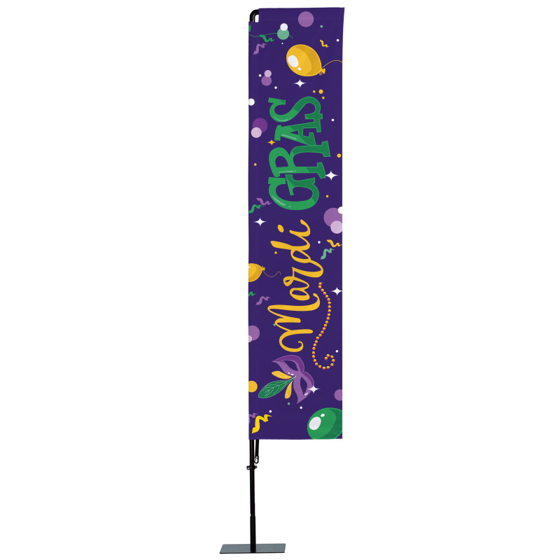 Beach flag Prêt à imprimer "Mardi gras" (kit avec platine carrée) 3,5 m - Modèle 1 MACAP