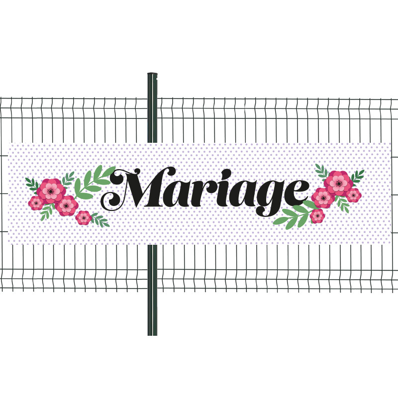 Banderole Prête à imprimer "Mariage" (fixation oeillets) 80x300 cm - Modèle 1 MACAP