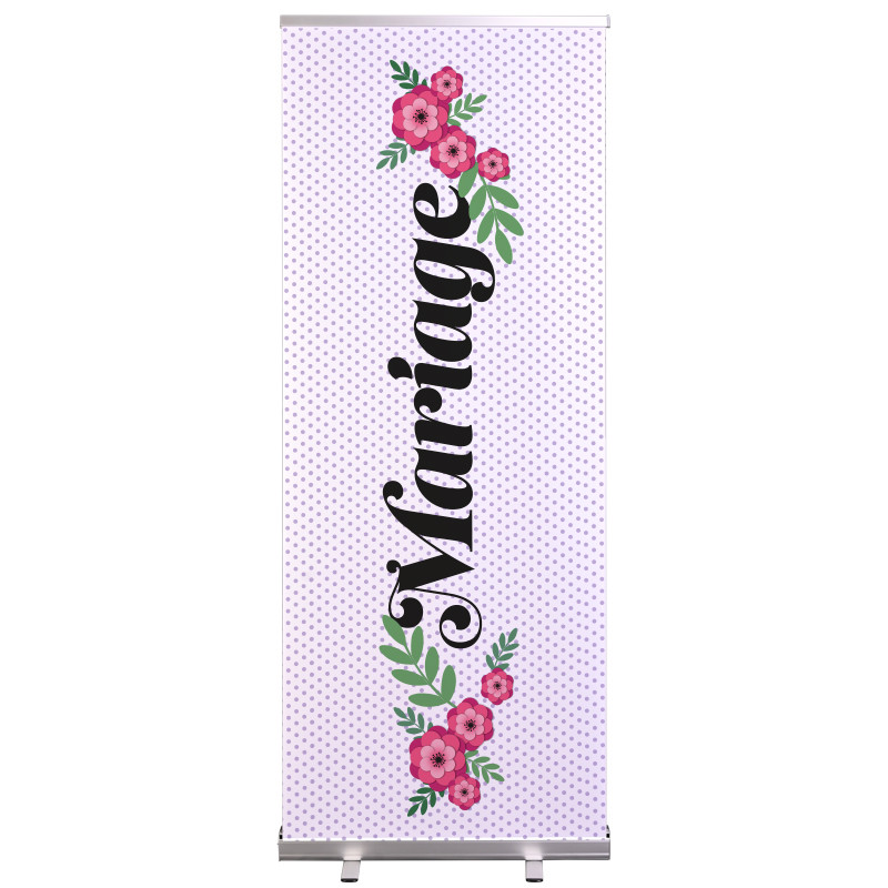 Roll-up Prêt à imprimer "Mariage" (avec housse de transport) 80x200 cm - Modèle 1 MACAP