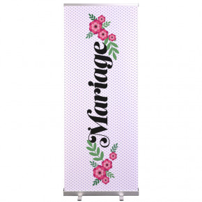 Roll-up Prêt à imprimer "Mariage" (avec housse de transport) 80x200 cm - Modèle 1 MACAP